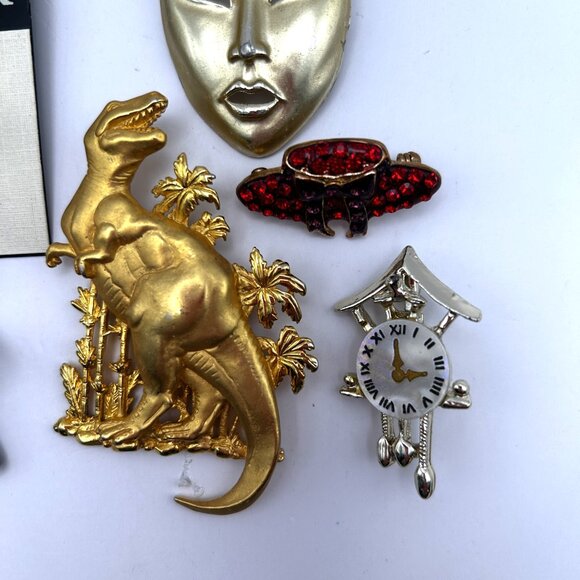 Vintage & Modern Brooch 14 Piece Lot Celestial Animal Rhinestone Enamel Napier - Picture 10 of 12